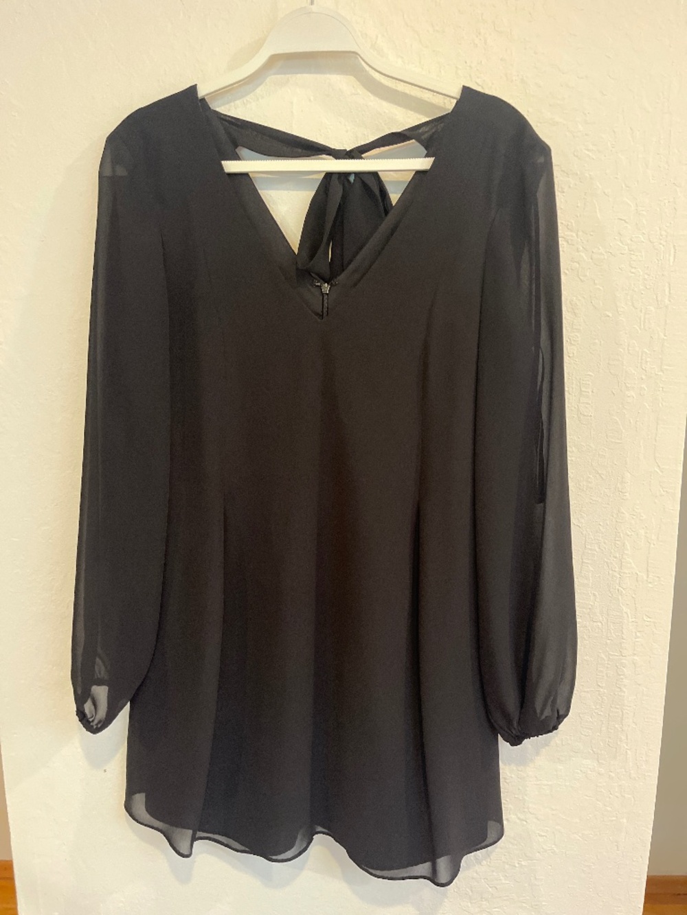 INC International Concepts Black Tie Bow-Back Dress
